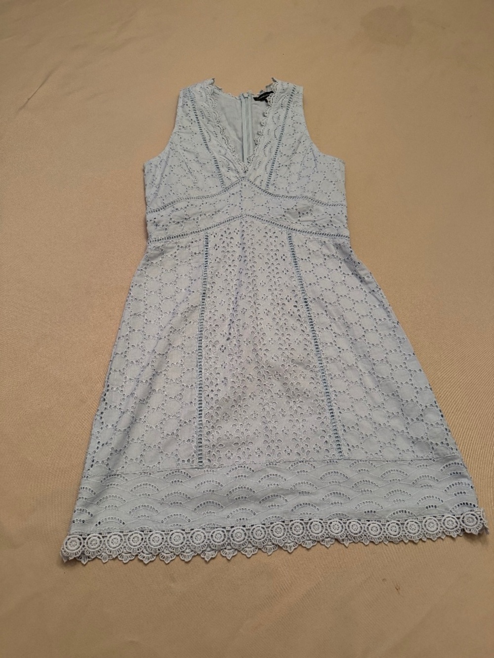 Blue Eyelet Cotton Dress  Size S